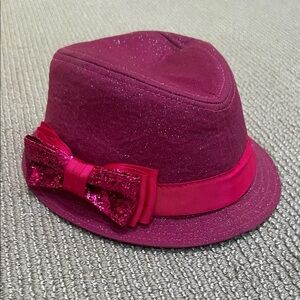 Children's Sparkly Pink Hat with Bow